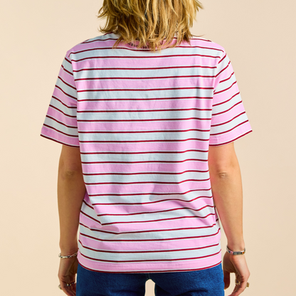 popeia T-Shirt gestreift | weiß/pink Aufgeweckt
