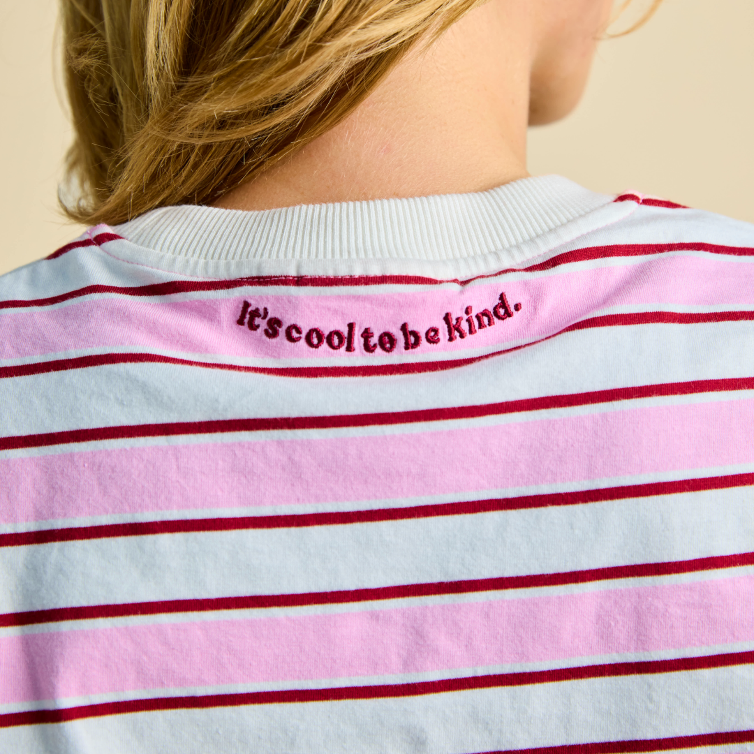 popeia T-Shirt gestreift | weiß/pink Aufgeweckt