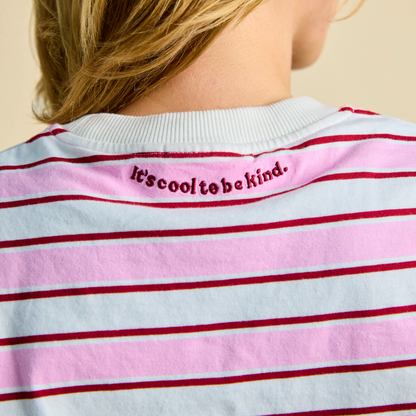 popeia T-Shirt gestreift | weiß/pink Aufgeweckt