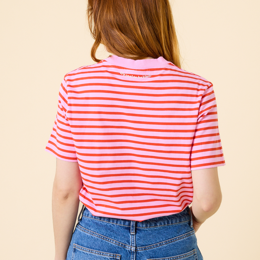 popeia T-Shirt gestreift | pink/rot Aufgeweckt