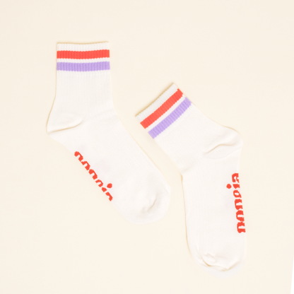 popeia Ankle Socken | lila/rot Aufgeweckt