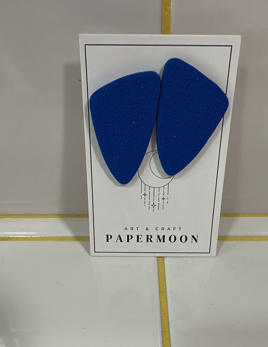 Papermoon Ohrstecker | Dreieck Blau – gross (4 cm) Aufgeweckt