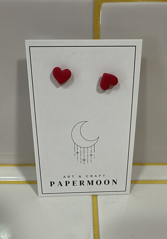 Papermoon Ohrstecker | Herz Rot Aufgeweckt