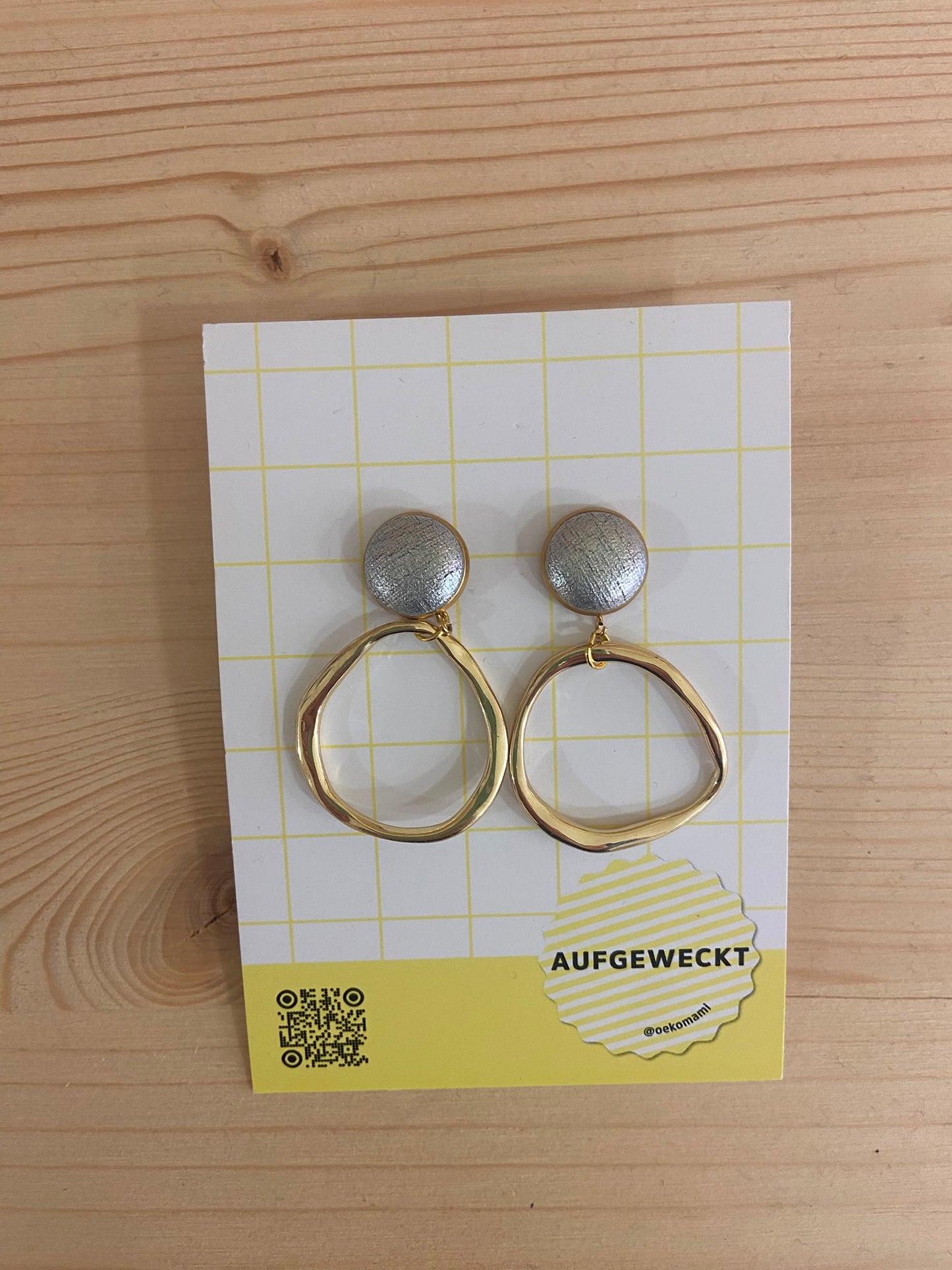 Ohrstecker mit Anhänger | Gold/Silber