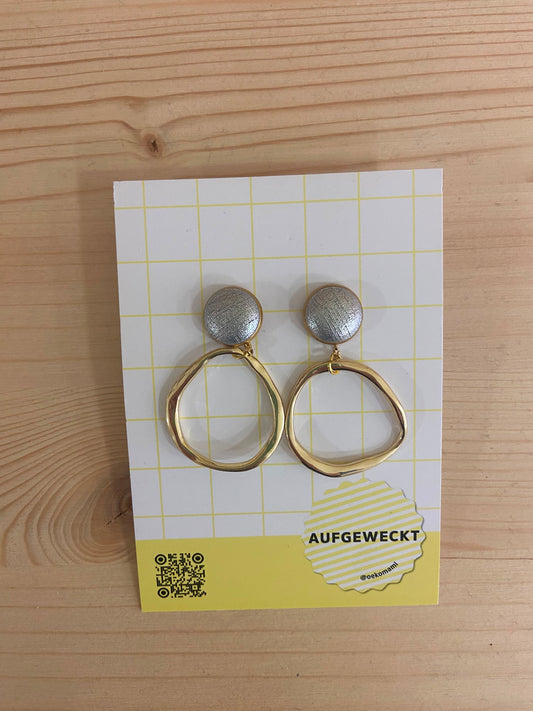 Aufgeweckt Ohrstecker mit Anhänger | Gold/Silber Aufgeweckt