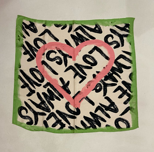 Twill Love Always Salmon‑Mint‑Black Schal