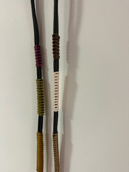 Handykette | Makramee Schwarz-Oliv-Creme