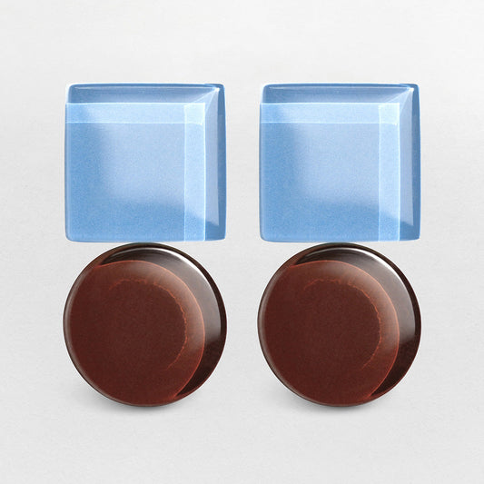 Ohrstecker Eisblau & Kaffeebraun Alexascha