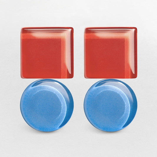 Ohrstecker Korallenrot & Azurblau Alexascha