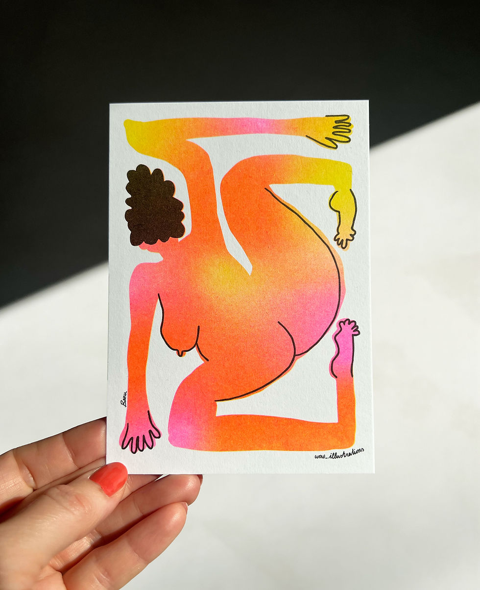 WOW Illustrations A6 Card RISO | Banu Aufgeweckt