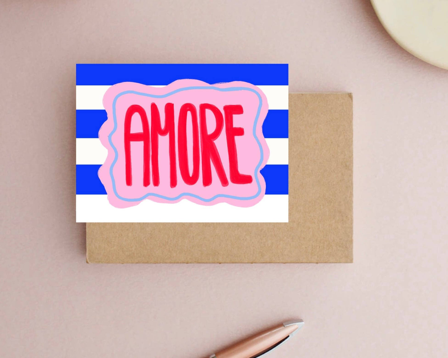Ute Arnold / Hej.Ibiza Postkarte | Amore Stripes Aufgeweckt