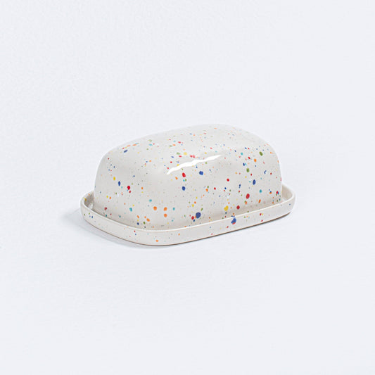 Egg Back Home Neue Party Steingut Butterdose: Weiss Aufgeweckt