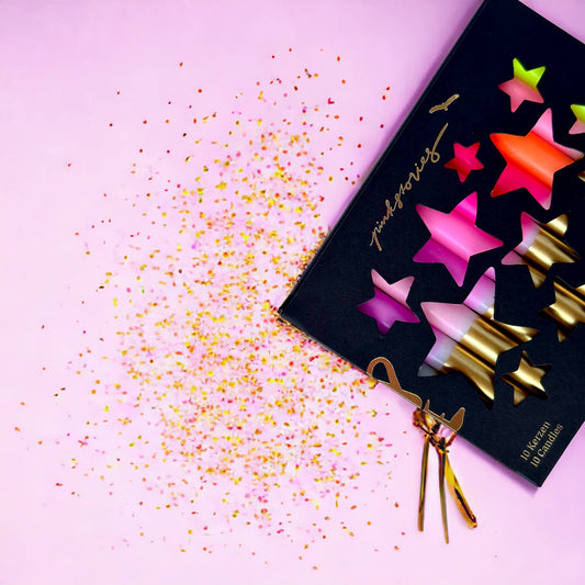 Pink Stories Baum Kerze | Dip Dye Little Star * Stille Sterne Aufgeweckt