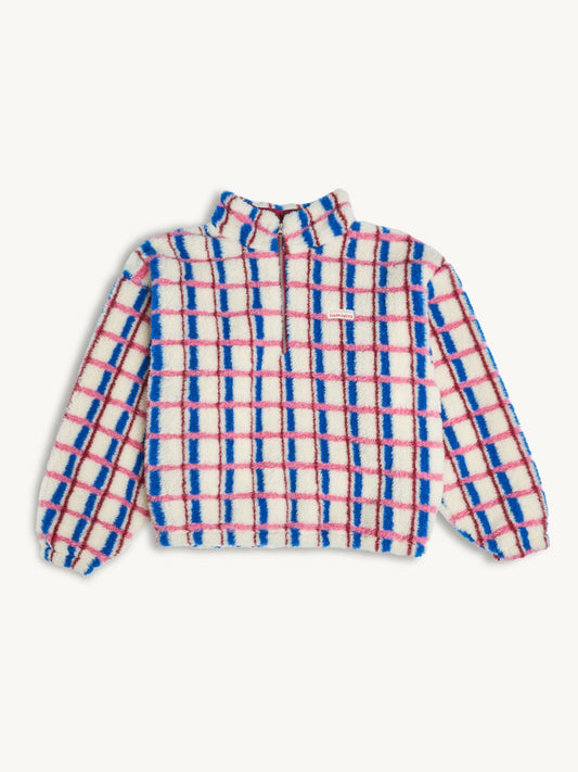 Happy Mess Merino Jacke | Pink & Cobalt Aufgeweckt
