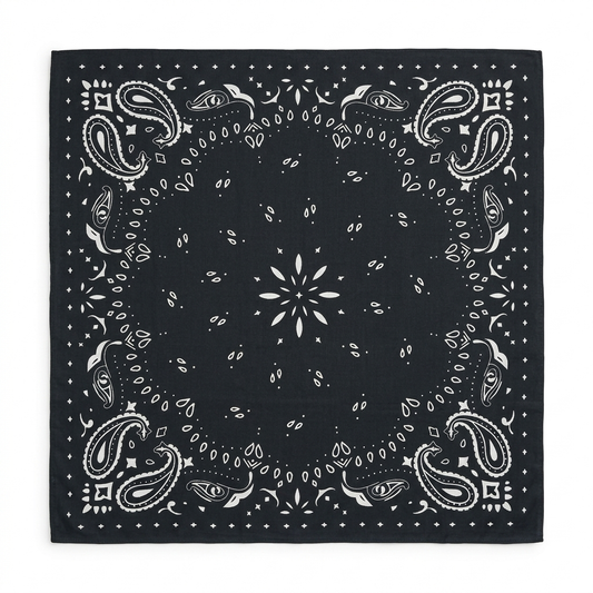 Bazaar Noir Tuch Paisley | Schwarz Aufgeweckt