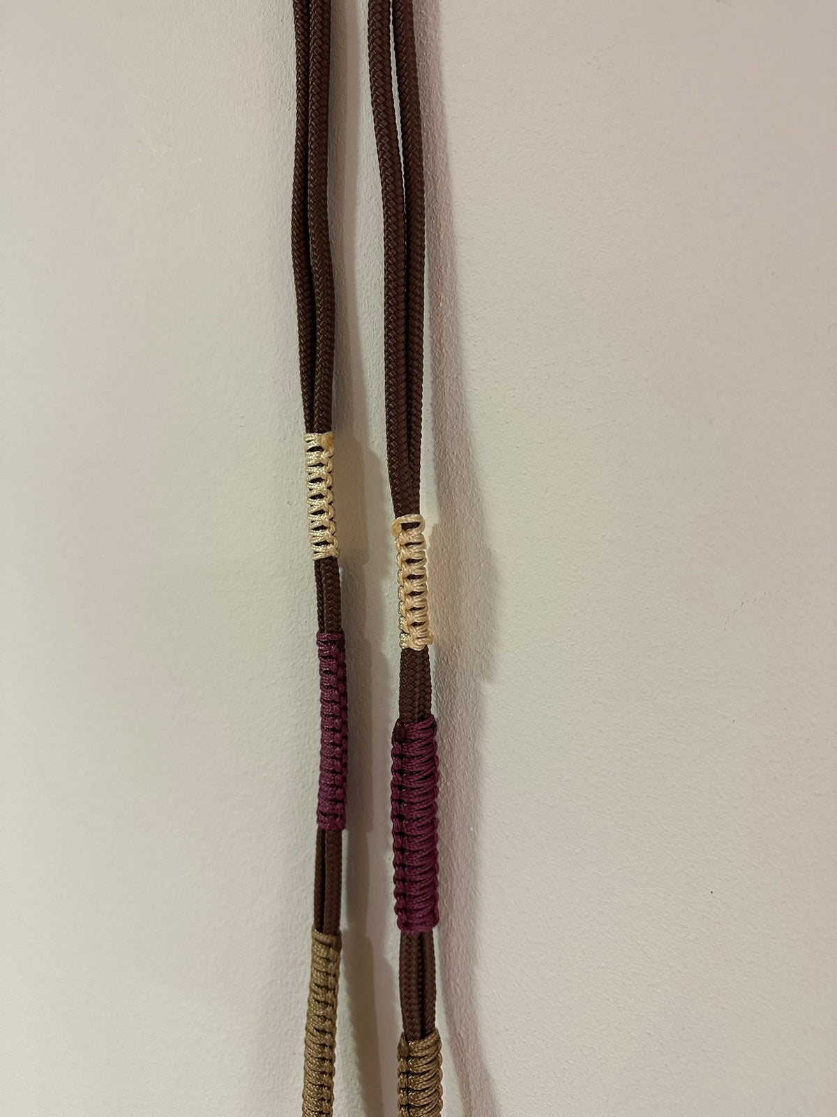 Handykette | Makramee Braun-Creme-Bordeaux