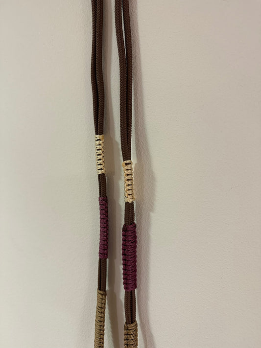 Handykette | Makramee Braun-Creme-Bordeaux