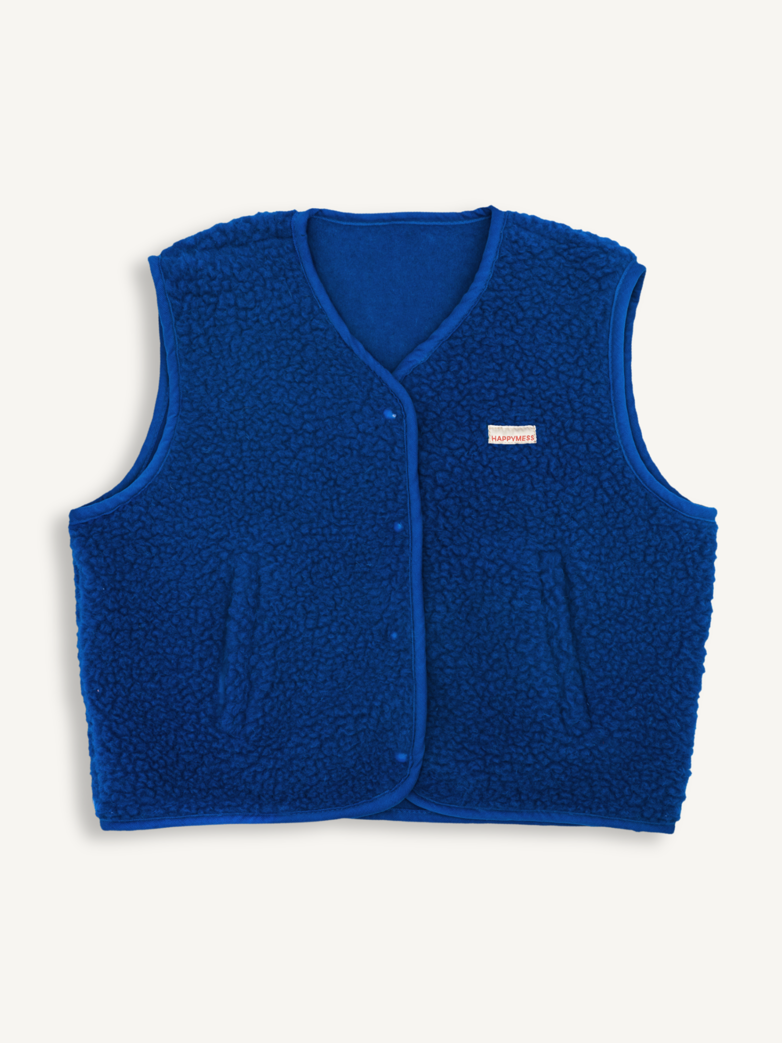 Happy Mess Merino Weste | Cobalt Aufgeweckt