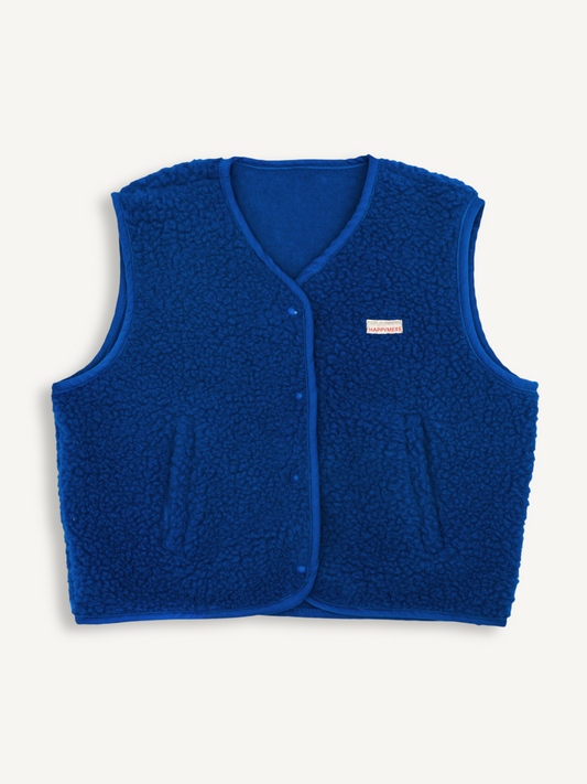 Happy Mess Merino Weste | Cobalt Aufgeweckt