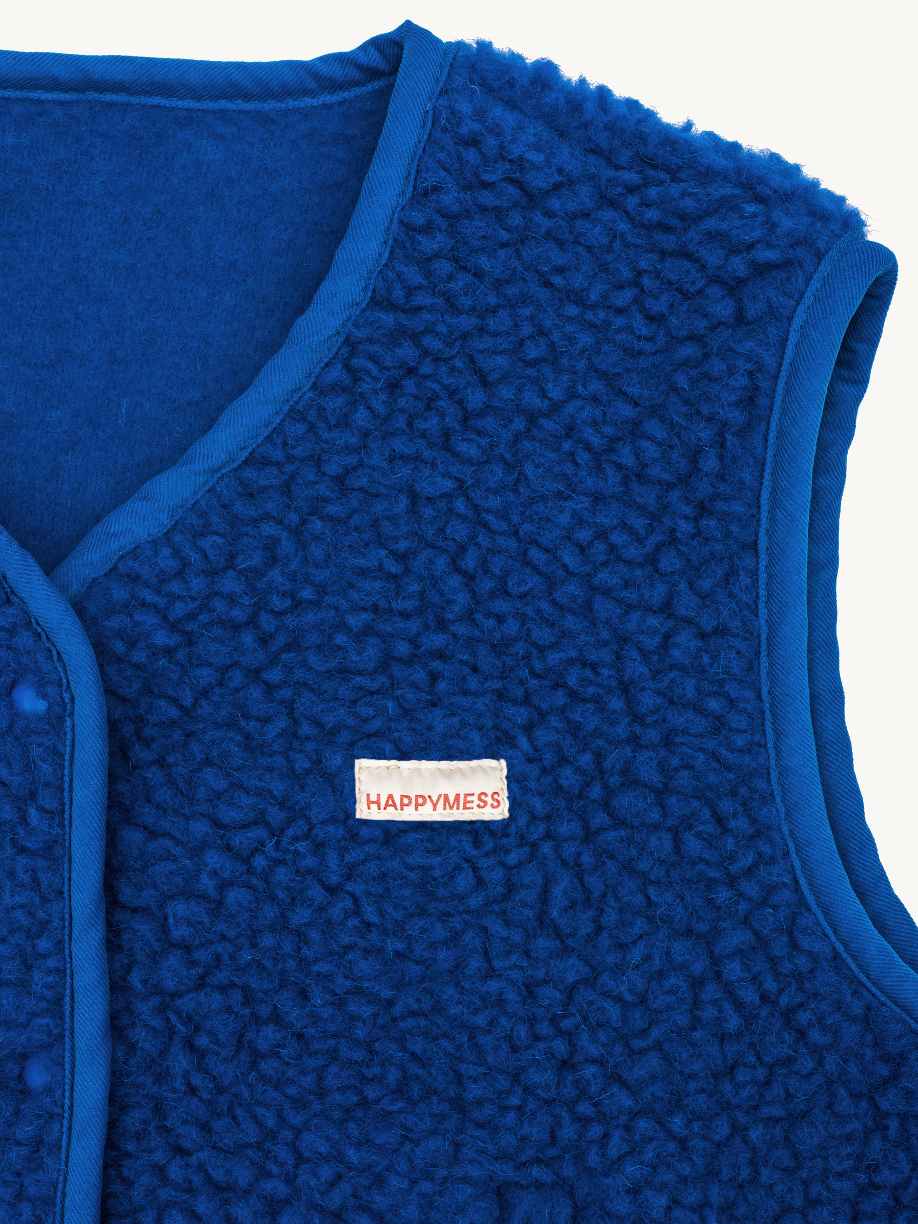 Happy Mess Merino Weste | Cobalt Aufgeweckt
