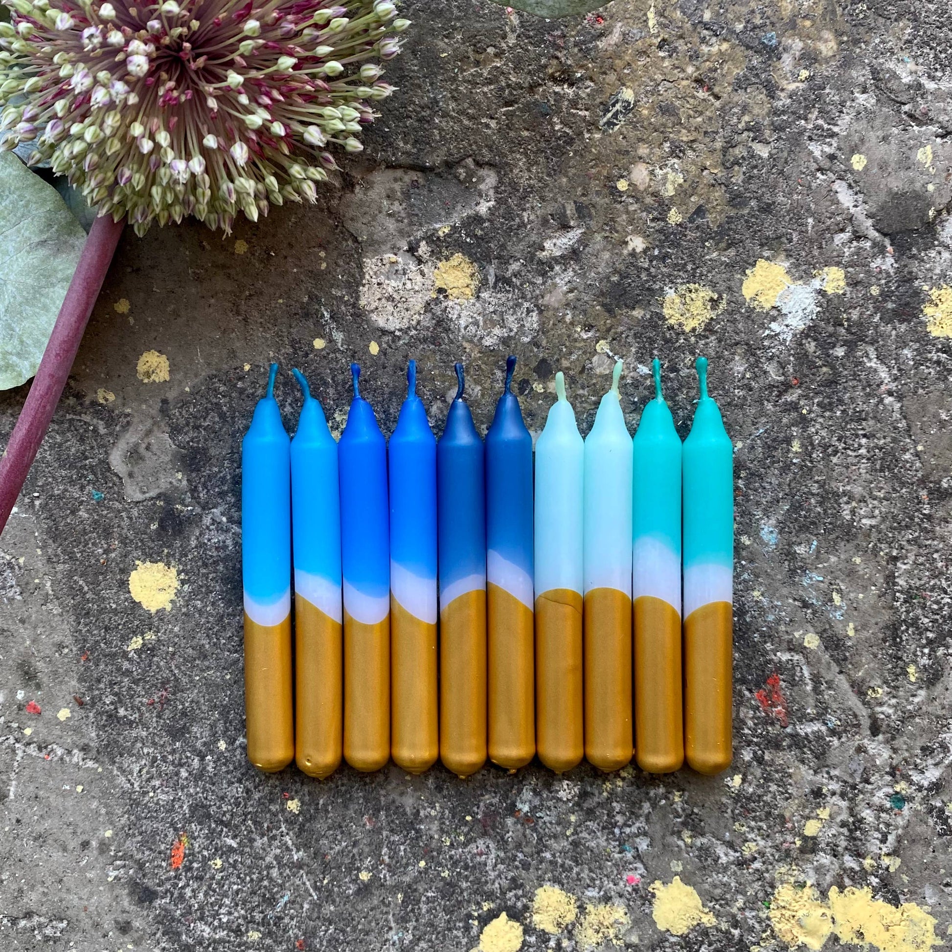 Pink Stories Baum Kerze | Dip Dye Little Star * Aqua Sterne Aufgeweckt