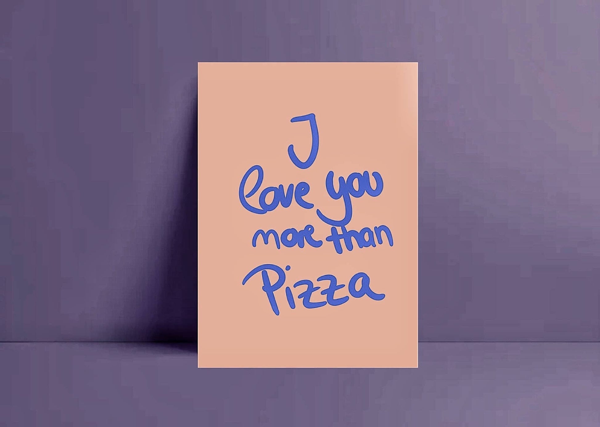 Ute Arnold / Hej.Ibiza Postkarte | I Love You More Than Pizza Aufgeweckt