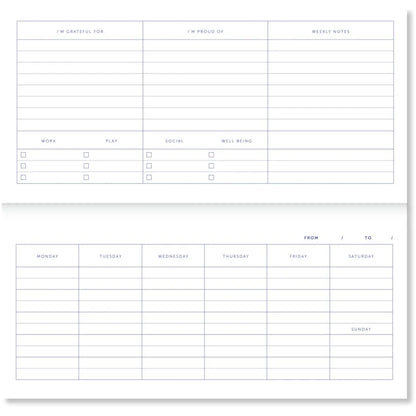 A-Journal Deskplanner – Stripes Yellow Aufgeweckt