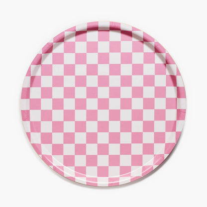 BLU KAT Serviertablett rund gross | Raspberry Cream Checker Aufgeweckt