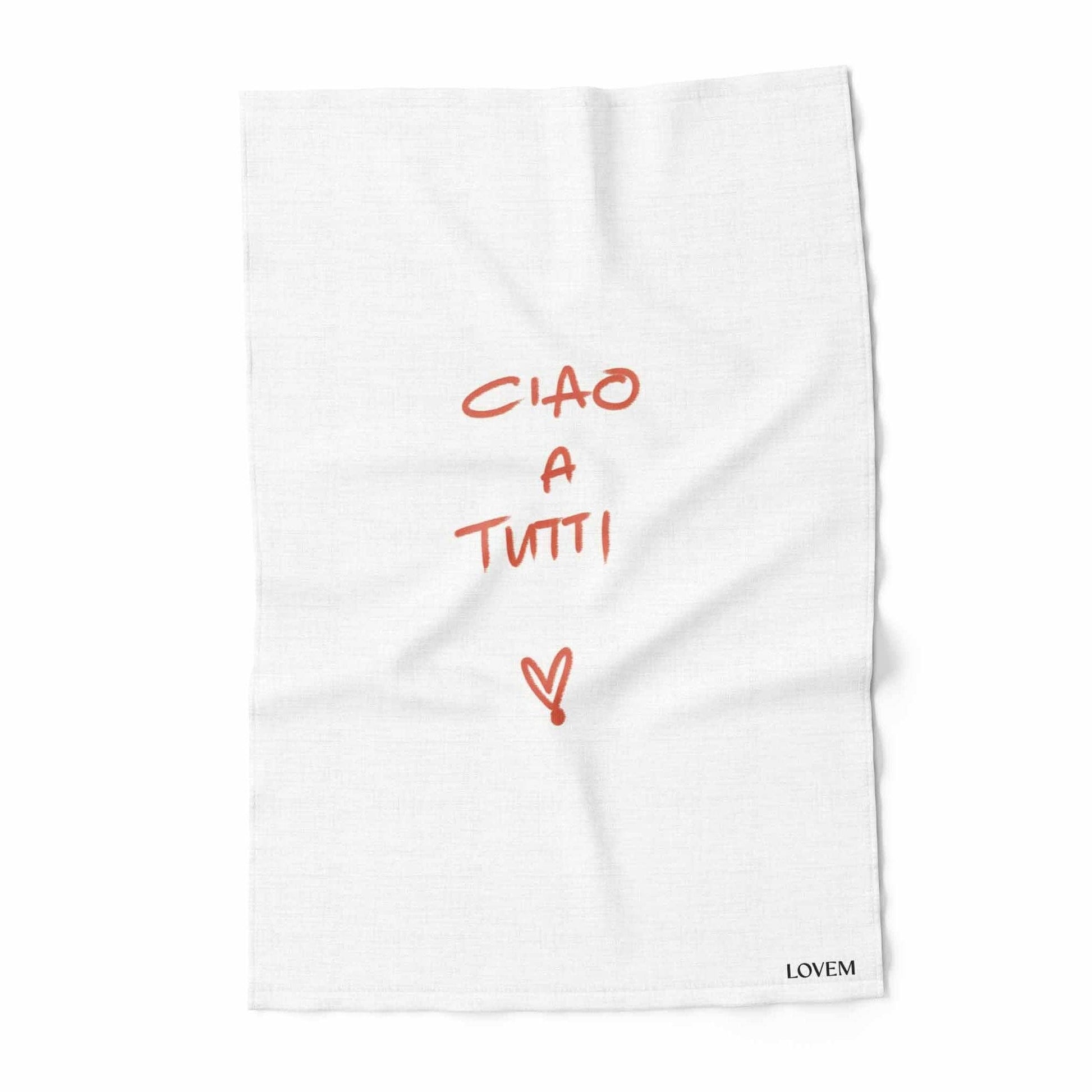 LOVEM CIAO A TUTTI Geschirrtuch Aufgeweckt