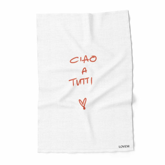 LOVEM CIAO A TUTTI Geschirrtuch Aufgeweckt