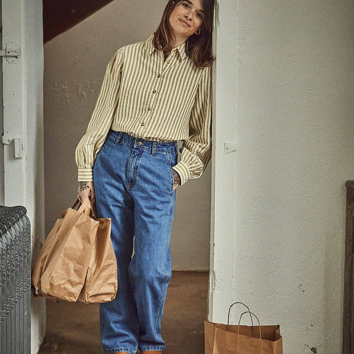 HOSE GENTIANE LANG Denimblau