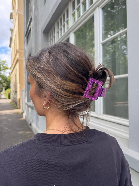 by Vivi. Haarspange Quadrat | Lavendel Glitzer Aufgeweckt