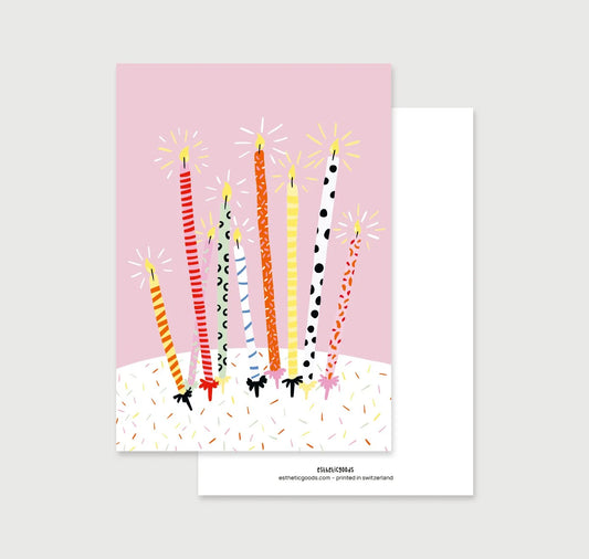 estheticgoods Postkarte | Geburtstagskerzen Aufgeweckt
