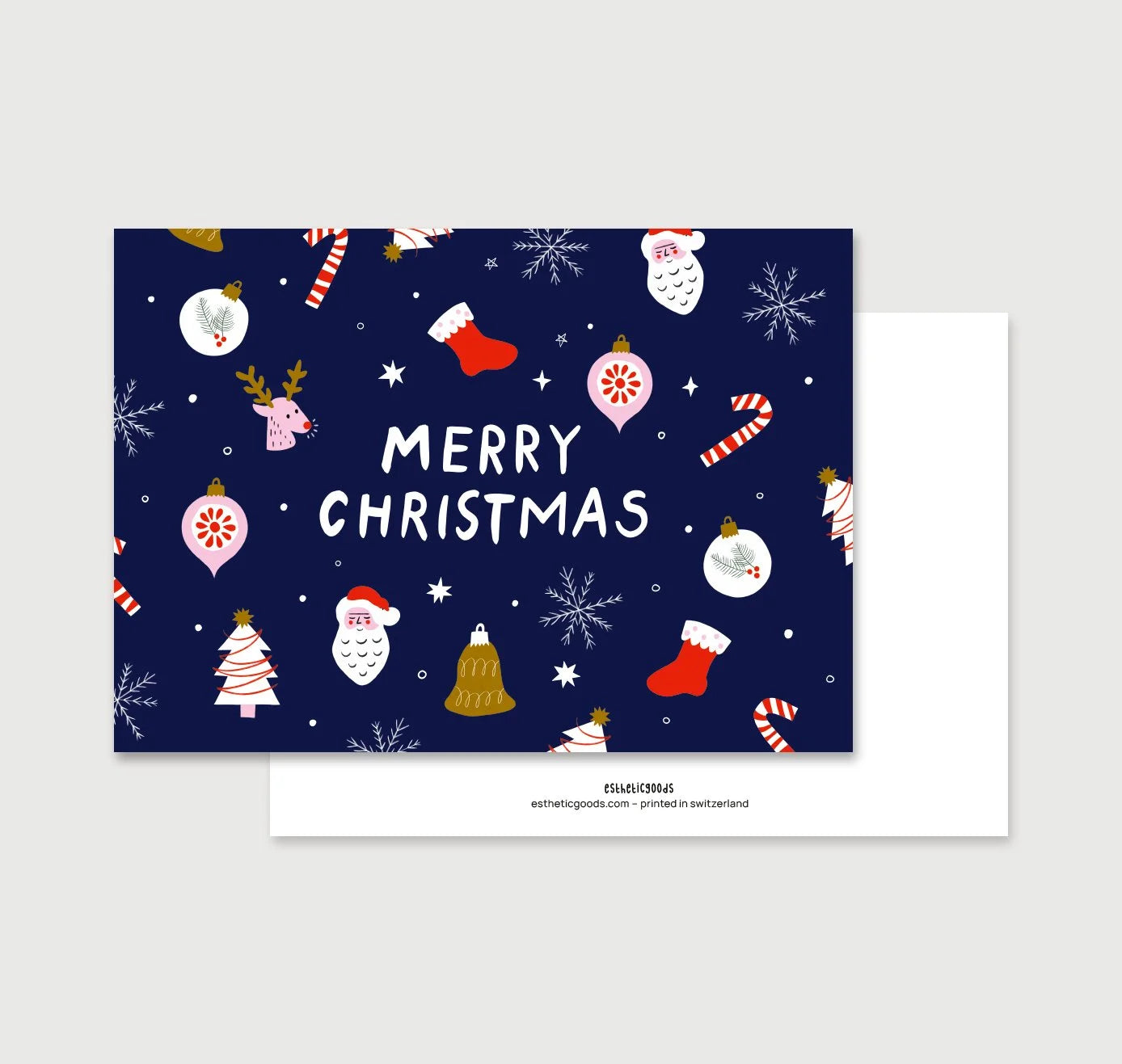 estheticgoods Postkarte | Merry Christmas (Blau) Aufgeweckt