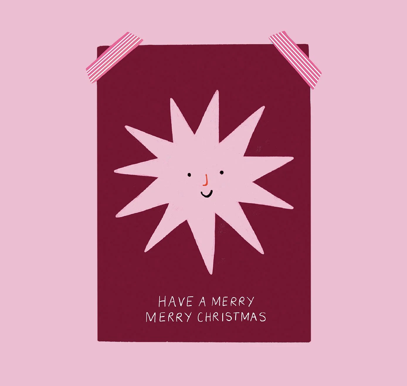 estheticgoods Postkarte | Merry Christmas (Rosa) Aufgeweckt