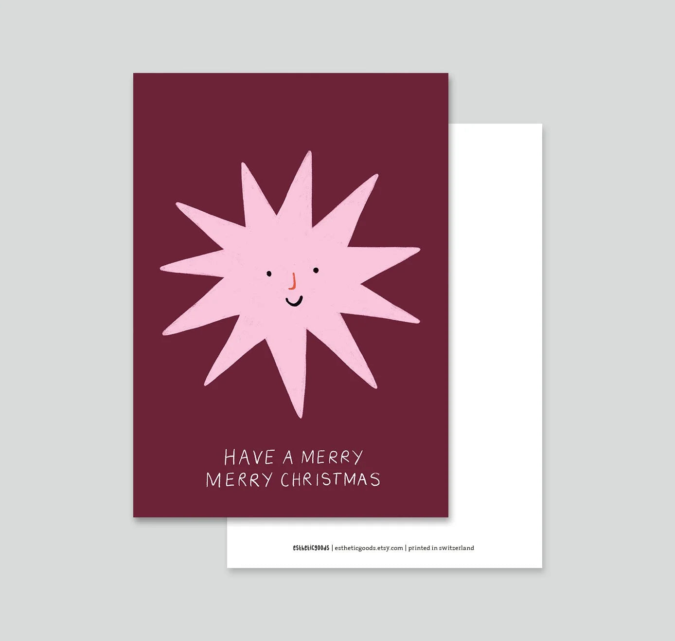 estheticgoods Postkarte | Merry Christmas (Rosa) Aufgeweckt