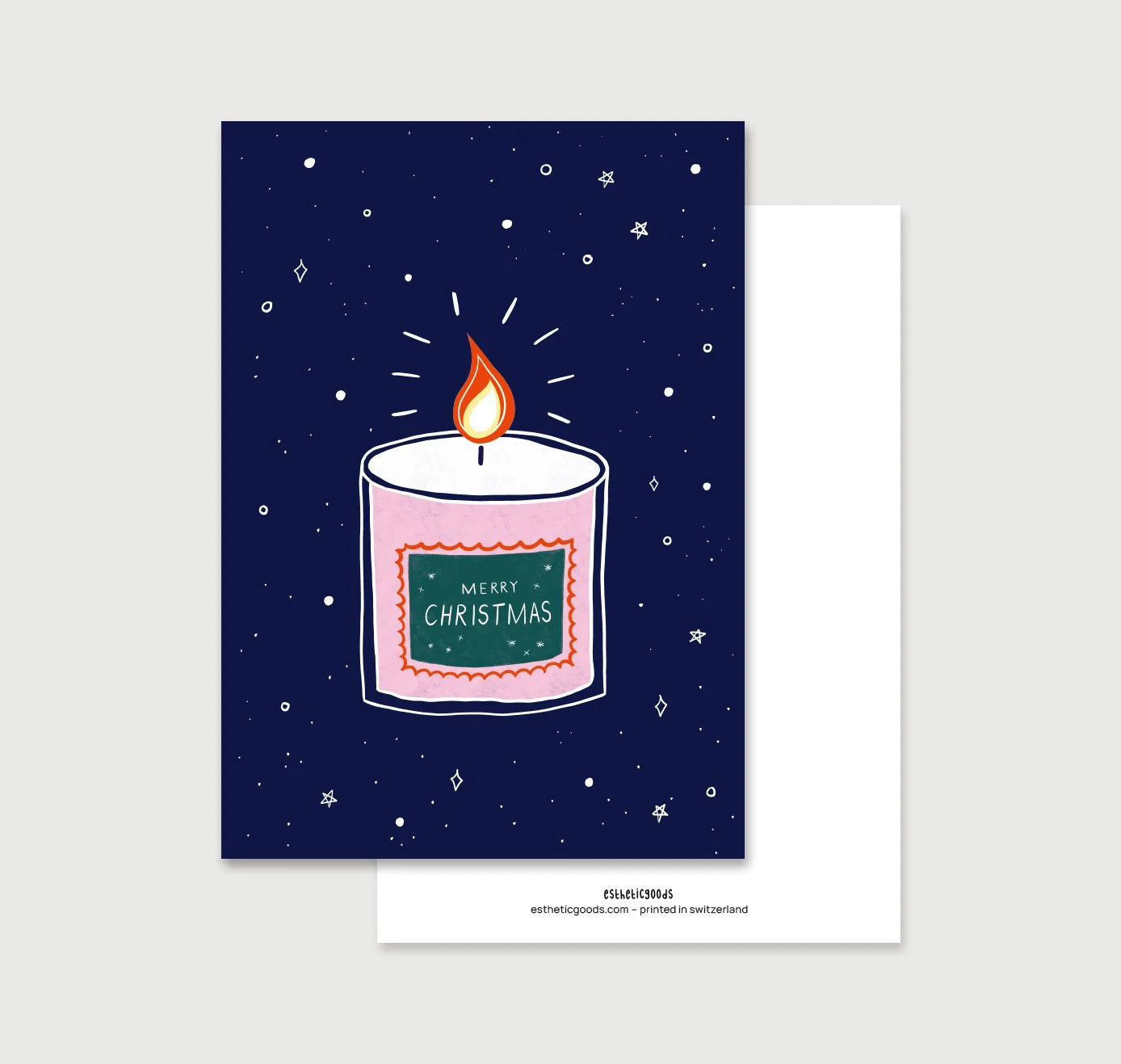 estheticgoods Postkarte | Kerze Merry Christmas Aufgeweckt
