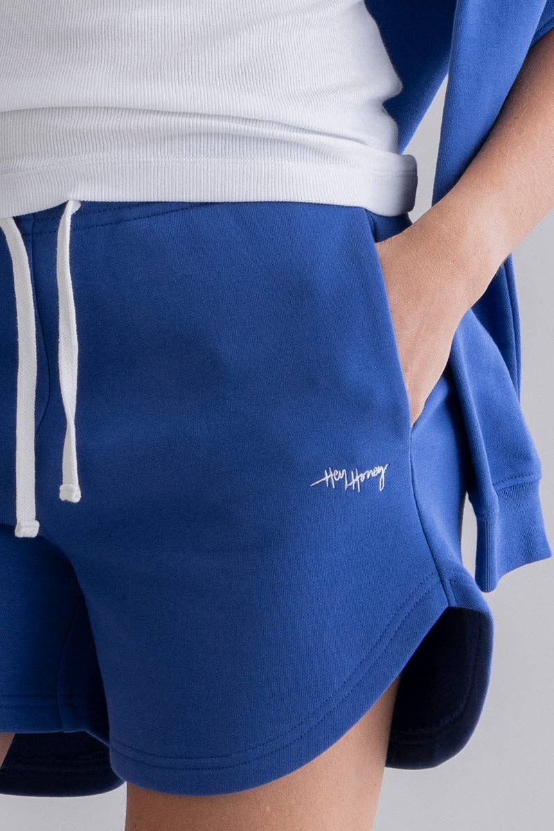 Hey Honey Boxing Sweat Shorts Royal Blue Aufgeweckt