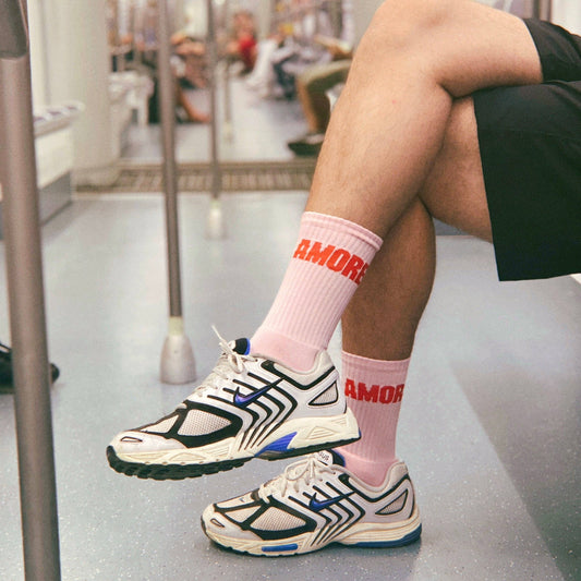 NAVUCKO Socken AMORE, Farbe Rosa/Rot Aufgeweckt