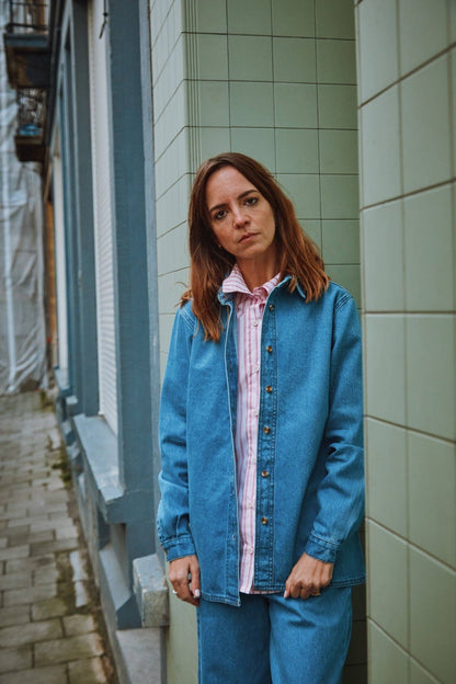 HEMD CAPUCINE Dickes Denim Blau