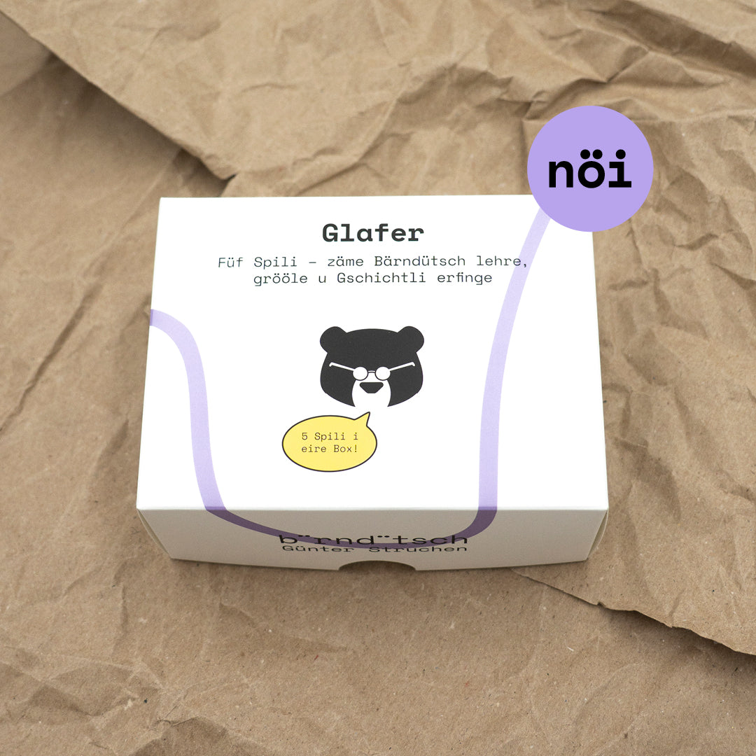 Bärndütsch Glafer | Spielbox Aufgeweckt