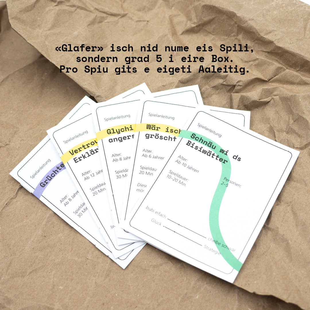 Bärndütsch Glafer | Spielbox Aufgeweckt