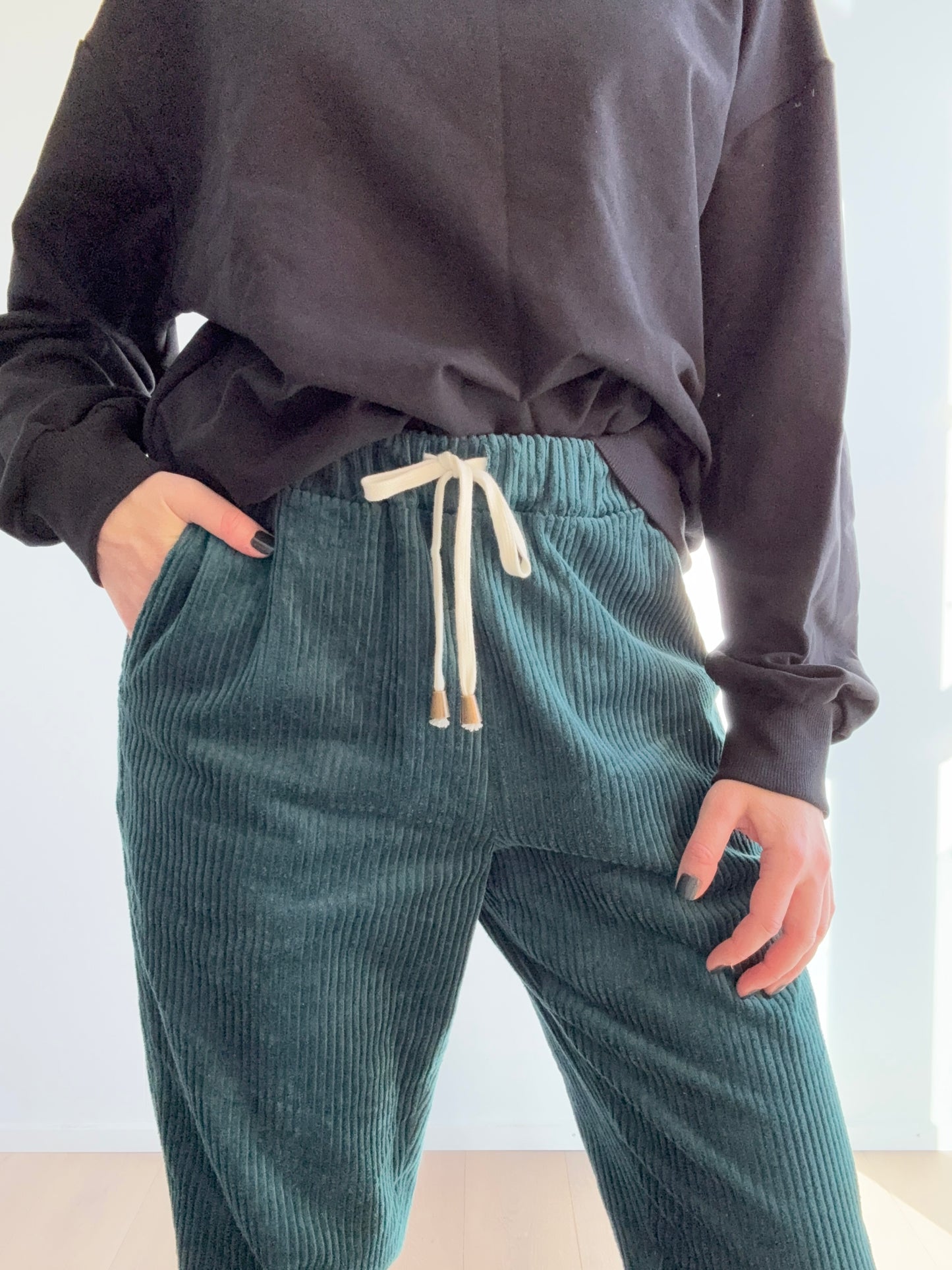 Wild Sparkle Cordhose | Dark Teal Aufgeweckt