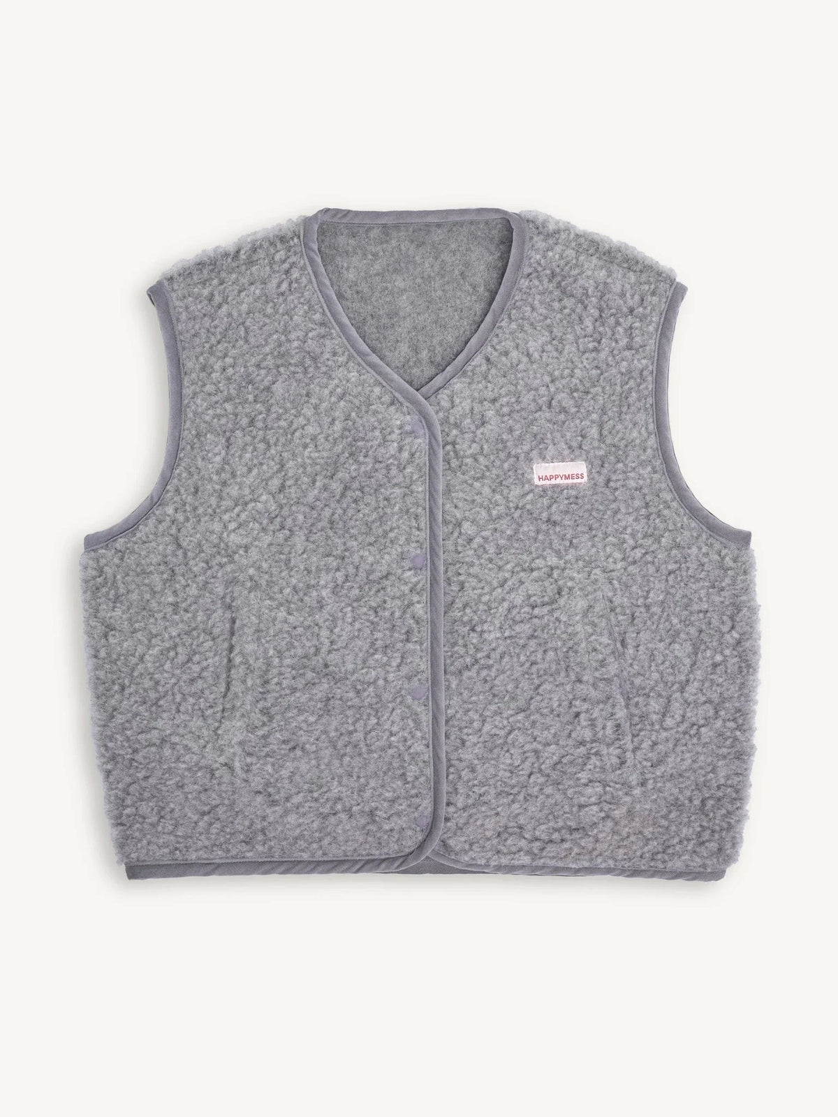 Happymess Merino Weste | Stone Grey Aufgeweckt