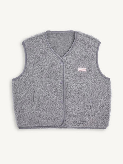 Happymess Merino Weste | Stone Grey Aufgeweckt