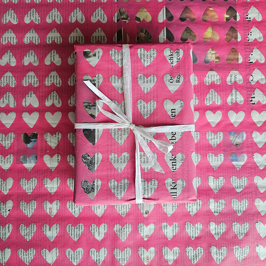 Märchenprints Geschenkpapier Herz | rosarot Aufgeweckt