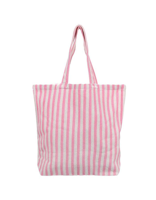 Kado Design Baumwolltasche Natur | Streifen hellrosa Aufgeweckt