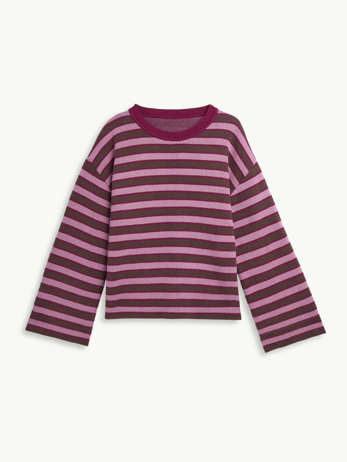 Happymess Sweater aus Bio-Baumwolle | berry stripes Aufgeweckt