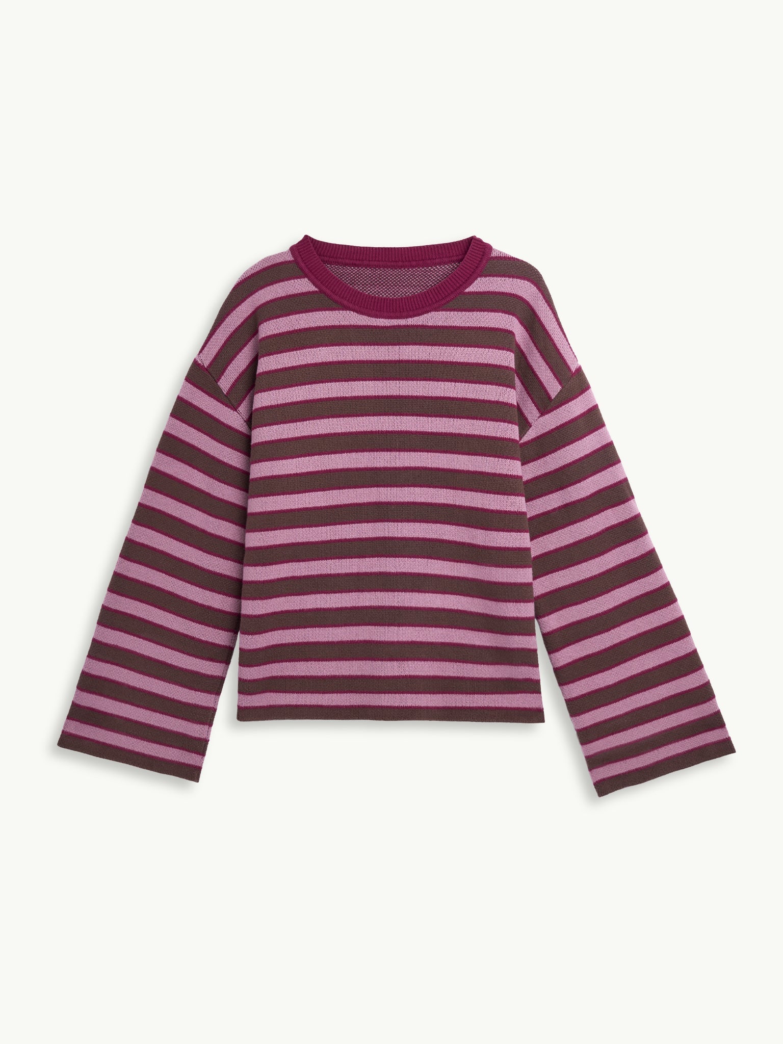 Happymess Sweater aus Bio-Baumwolle | berry stripes Aufgeweckt