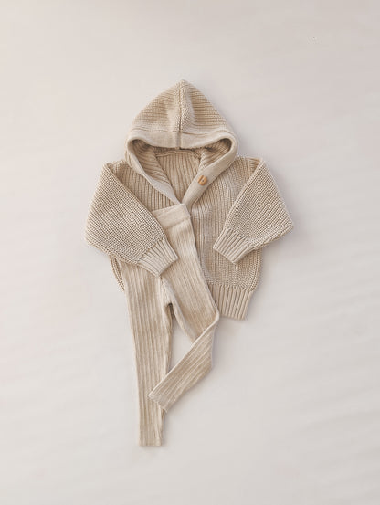 romi. Chunky Knit Cardigan | Oat Aufgeweckt